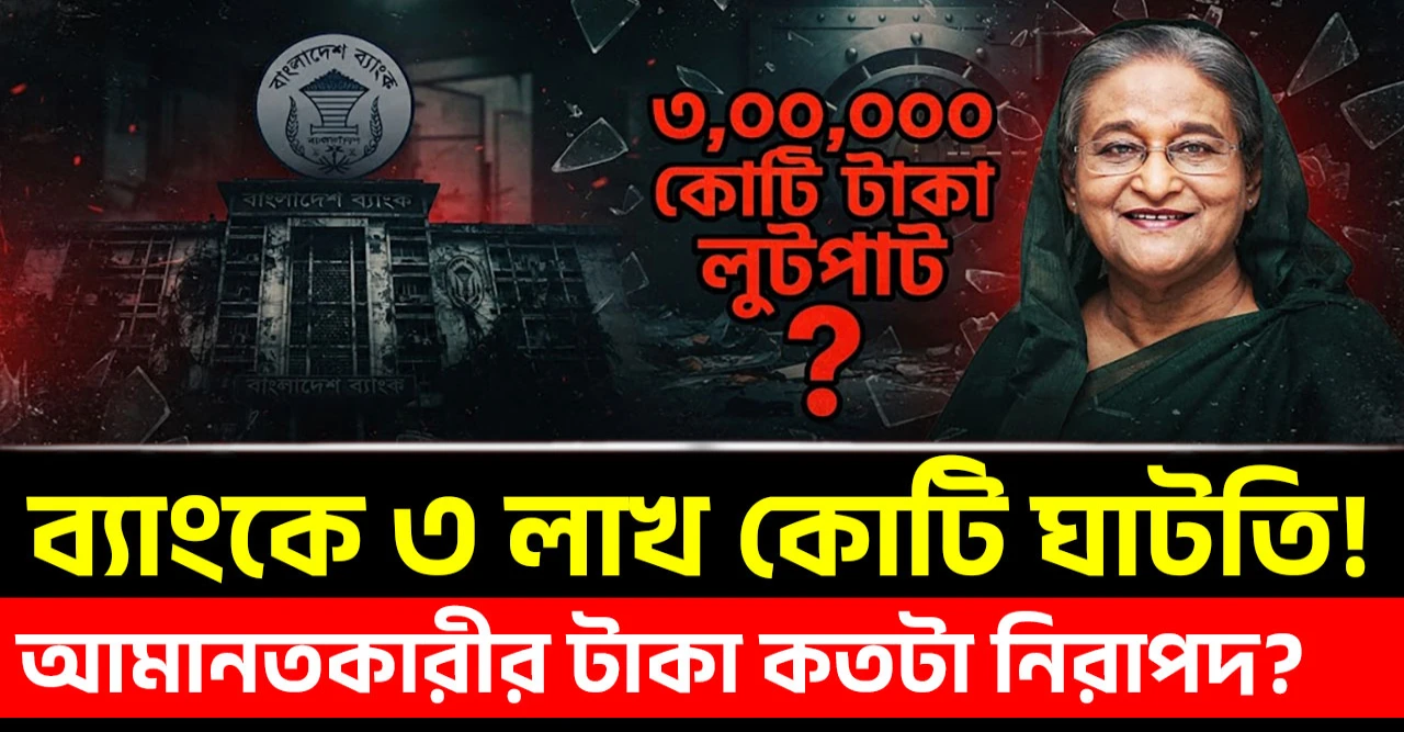 ২১ ব্যাংকে প্রায় ৩ লাখ কোটি টাকার ঘাটতি! —সাধারণ আমানতকারীর টাকা কতটা নিরাপদ?