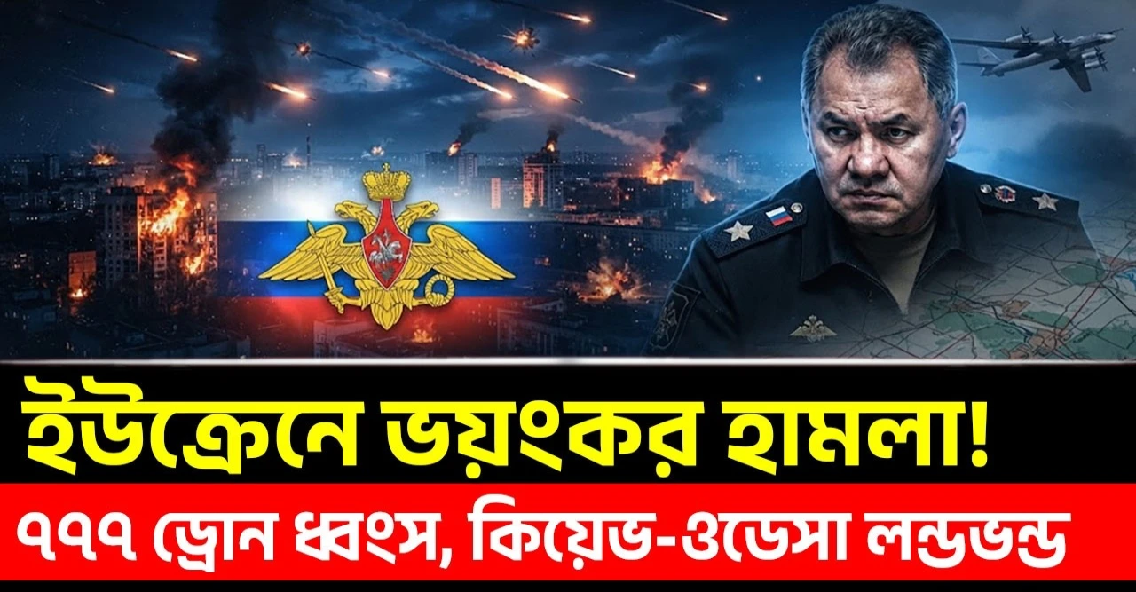 ৭৭৭ ড্রোন ধ্বংসের দাবি! কিয়েভ ও ওডেসায় রুশ হামলায় কী ঘটল?